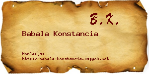 Babala Konstancia névjegykártya